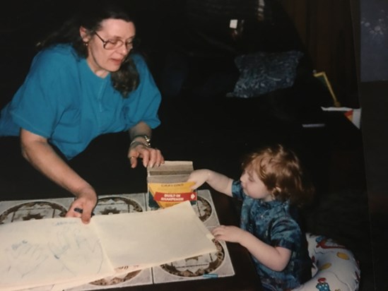 Mum and Alice Adams colouring (1996)