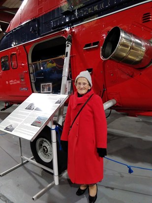 Mum at Weston Helicopter Museum