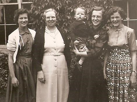 Philip with his aunties and Granny