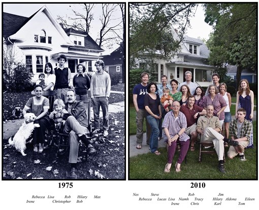 Bex in Naperville, Il with our American family - 35 years apart
