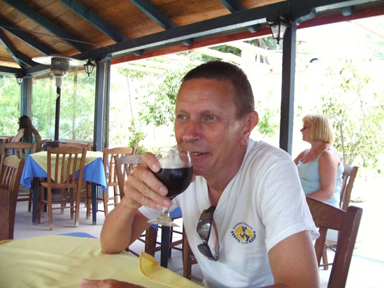 Mick Enjoying a drink