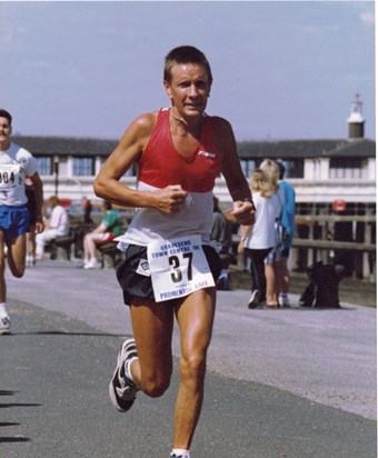Mick running in Kent