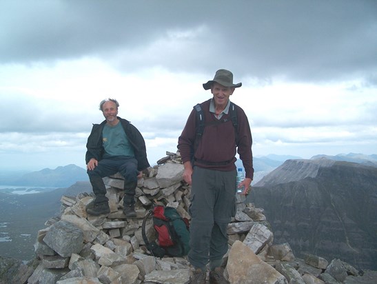 On top of the world with cousin Richard,Torridon, North West Scotland