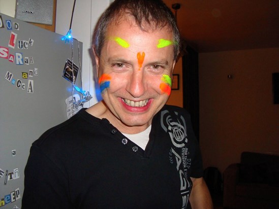 Dad in a party mood at our Thai themed Full Moon party before we went travelling