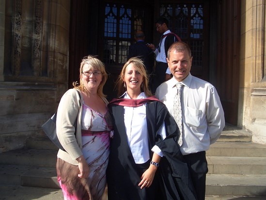 At my Graduation from Bristol Uni with Dad and Rosie