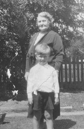 Colin with grandmother Louisa Starsmore (1872-1944)