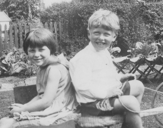 Colin with young neighbour Sylvia, abt. 1935
