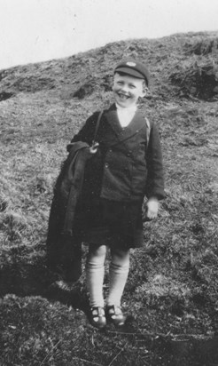 Colin dressed for school, 1935