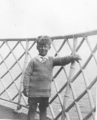 Colin at Aberdeen lighthouse, aged 6