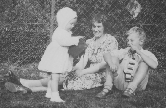 Colin with sister Jan and mother Myrtle - 1937