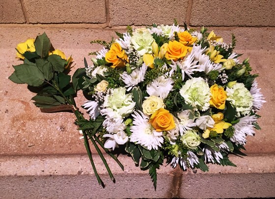 Floral tributes for Rosemary Ward