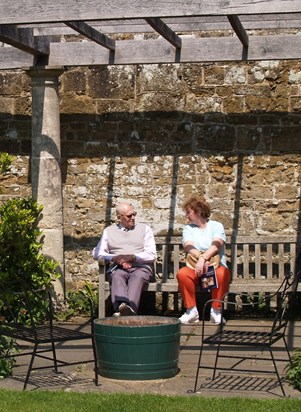 Uncle Ernest & Colleen, enjoying the gardens at Chartwell, May 2014.