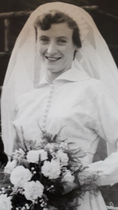Joan on her wedding day