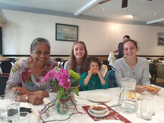 70th birthday party with her grandaughters