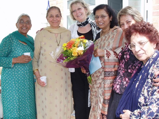 Benu at HLS retirement party with Usha, Simi, Jaswinder, Harjit. 2009