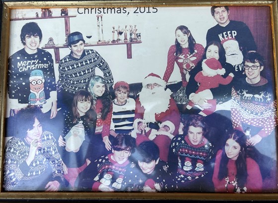 Christmas Jumper Time - always ahead of the trend, mum bought all her grandchildren Christmas jumpers and made them pose for the photo