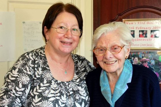 Me with Mum on 27th March 2012 - my last visit before her falls