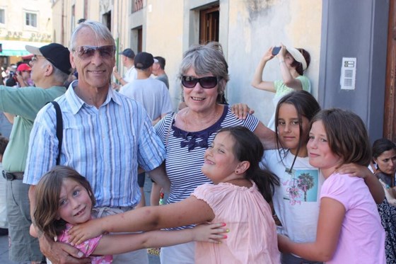 Nana & Papa with the grand-daughters in Pisa