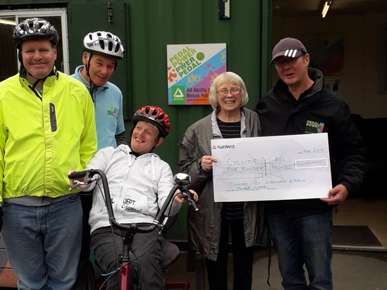 Ian with some of the regulars at Pedal Power