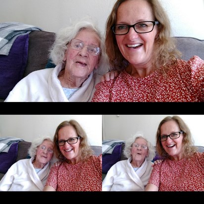 Trying to get Nana to understand my phone is taking a photo of us, so funny! 