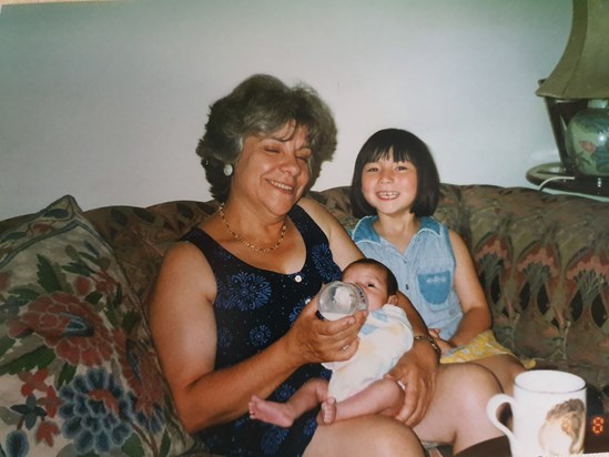 Mum with Elizabeth and baby James in Cadogan Square, London 