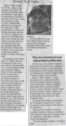 roberts obituary and accident article