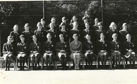 Durban Girls College, Durban, South Africa Form VI 1981 - Caroline is at the end of the first (seated) row on the RHS