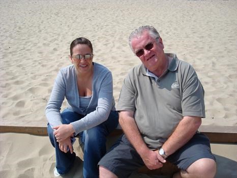 Jenny & dad on Bournemouth beach 