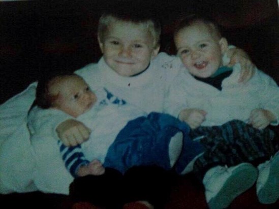 Baby Danny, sister Kirsty and cousin Simon