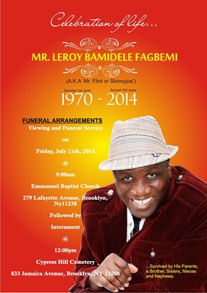 Funeral Services for Leroy Bamidele Fagbemi