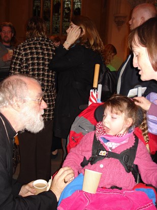 Ellie with Archbishop Rowan Williams
