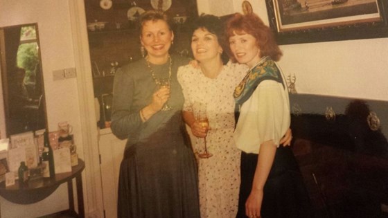 Avril, Julie and Lorraine celebrating the Christening of Avril's niece, Harriet 1987