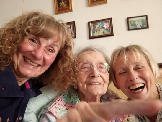 Barbara, mum and Patricia. Great hilarity trying to take a selfie! March 2020