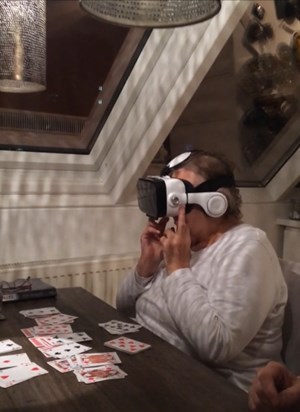 Chrystal doing a roller coaster in VR