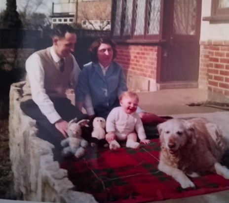 Peter Ann John and dog about 1966