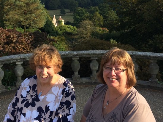 Jeanette with Canadian cousin, Russanne, enjoying one of the many heritage homes and gardens, 2016 