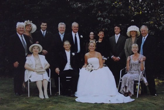 The Burnhams at Jo & Jason's wedding, 2003