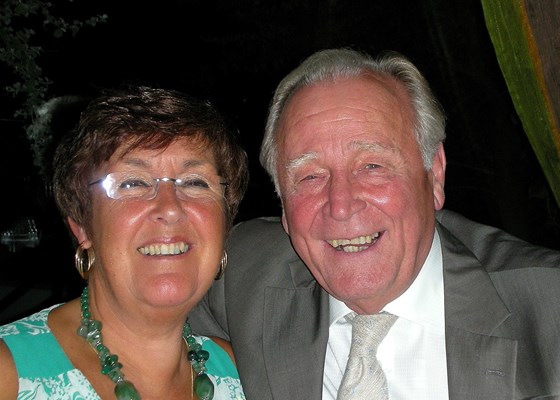 Hughie & Barbara at his 3rd retirement party, at the Waterside Inn, Bray in 2007.
