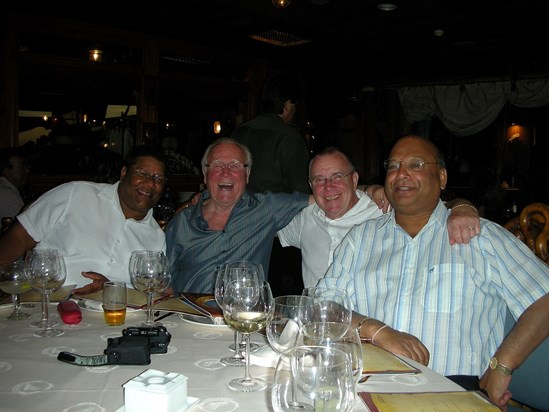 Hughie, John, Graham & Walati at Graham's 60th birthday in Spain.