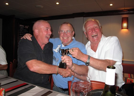 Hughie & Graham gratefully receiving some more silverware. Le Touquet 2009.