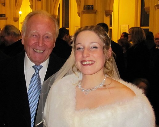 Hughie with Alexandrine at her wedding to David in Le Touquet in January 2011