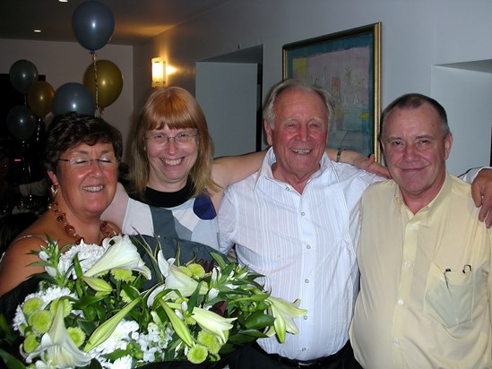 Hughie, Barbara, Graham & Sheila at Hugh's staff retirement party.