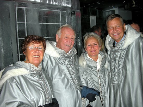 Hugh, Barbara & the Rostgaard's at the Ice Bar 2007.