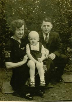 Dennis with his mum and dad aged approx 2