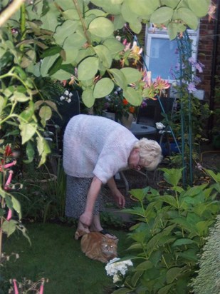 Sherry In Her Garden With Marmi
