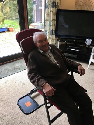 Grandad enjoying his birthday chair!