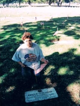 Pat at her Father's grave