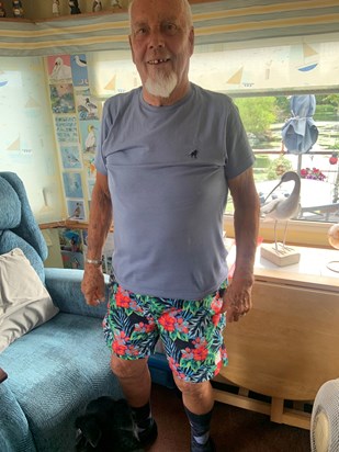 Tony loved his bright shorts 