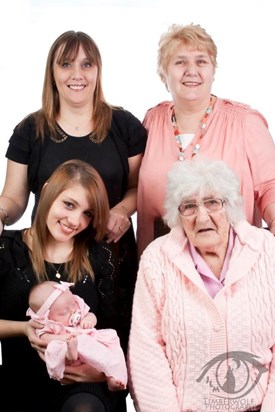 Little Layla with her Mummy, Nana, Great Nana, & Great Great Nana! 5 Generations <3