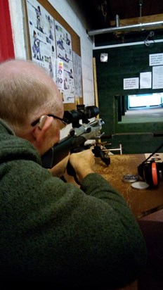 Chris shooting 25 yard Benchrest with his beloved Steyr rifle And scoring 97 out of the possible 101...